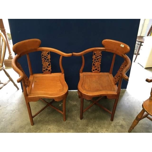 97 - Pr of Mahogany Corner Chairs