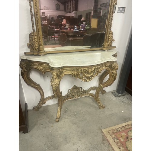 302 - Victorian Gilt Marble Top Console Table.
150cm Wide x 90cm High