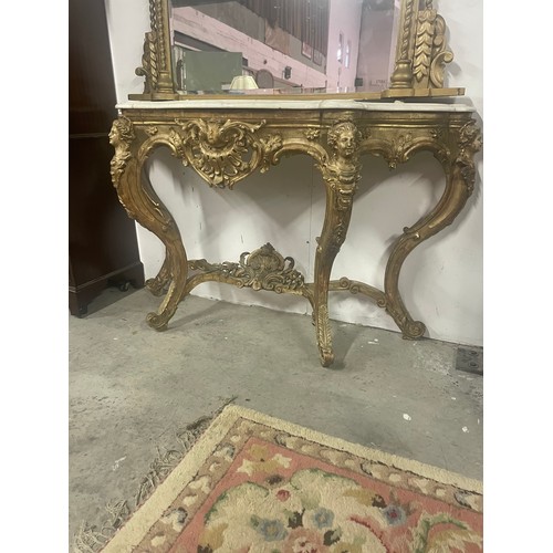 302 - Victorian Gilt Marble Top Console Table.
150cm Wide x 90cm High