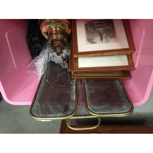 62 - Crate of Misc Pictures & Brassware