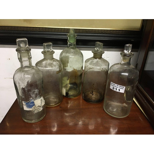 311 - 5 round chemist Bottles