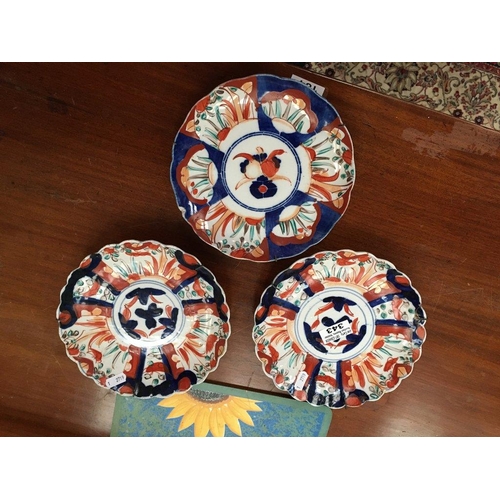 343 - 3 Imari Plates