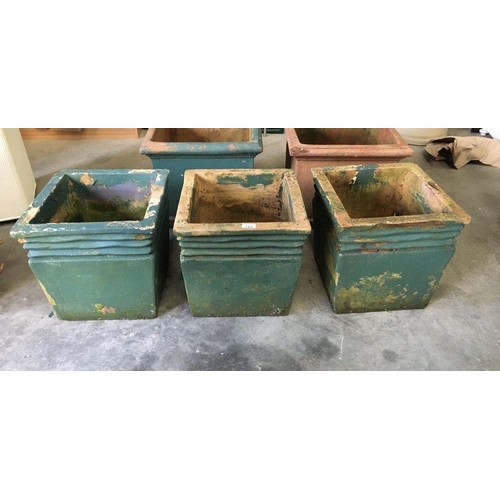 348 - 3 Terracota Flower Pots (square)