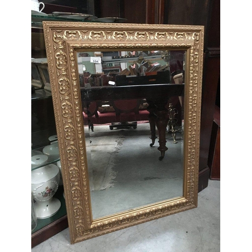 356 - Rectangular Gilt Frame  Mirror 95 x70