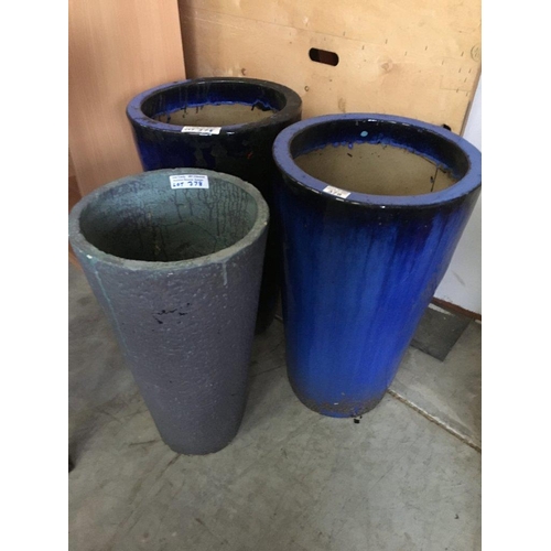 378 - 3 Tall Flower Pots