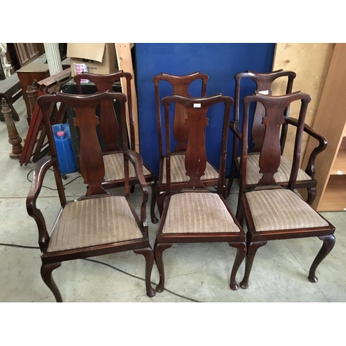 383 - Set of 4+2 Queen Anne Dining Chairs