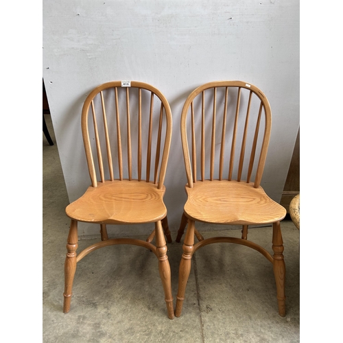 13 - Pr of Spindle Back Kitchen Chairs
