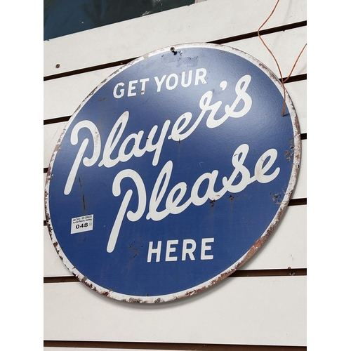 48 - Players Please Round Tin Sign