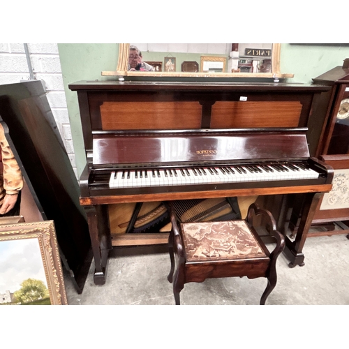 148 - Hopkinsons Mah Overstrung Piano & Stool