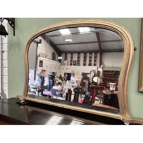 164 - Vict Gilt Over Mantle Mirror 82H 128W