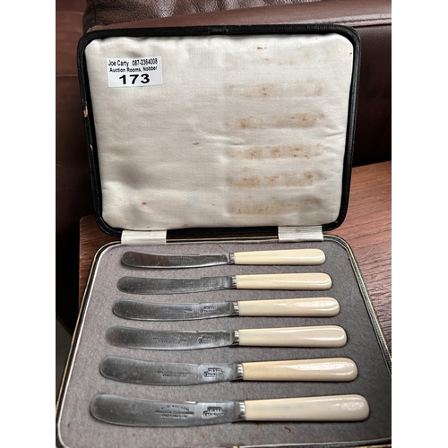 173 - 5 Butter Knives In Case