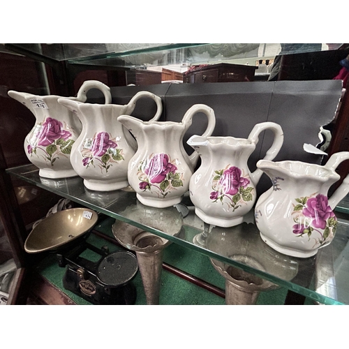 178 - Set of 5 Ironstone Jugs