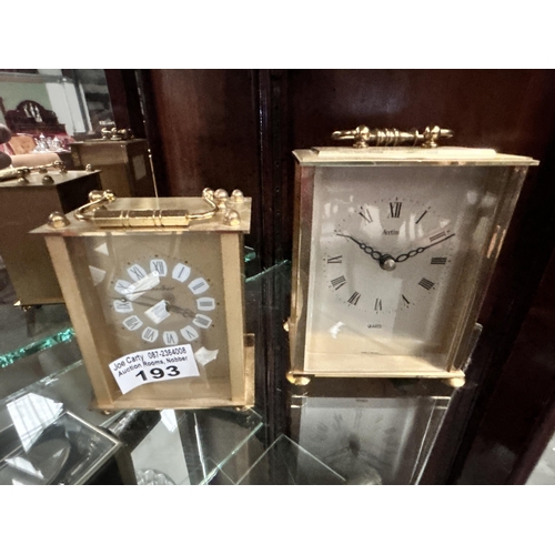 193 - 2 Quartz Carriage Clocks