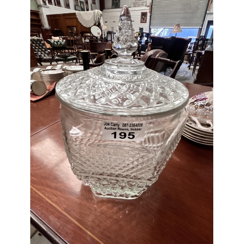 195 - Glass Cookie jar