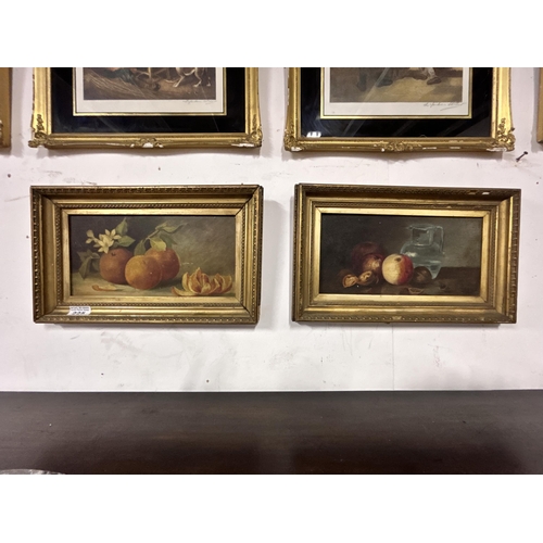 225 - Pr of Vict Gilt Frame Still Life oil Painting