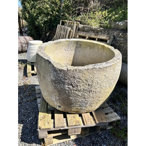 361 - Large Round Stone Trough 65H