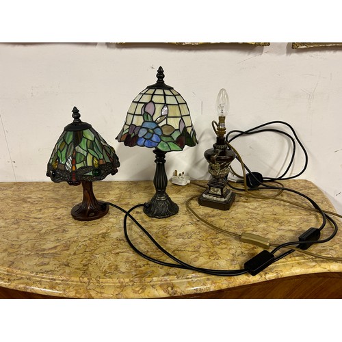 228 - 2 Leaded Glass Reading Lamps & other