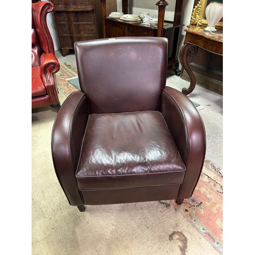 232 - Brown Leather Occ Armchair