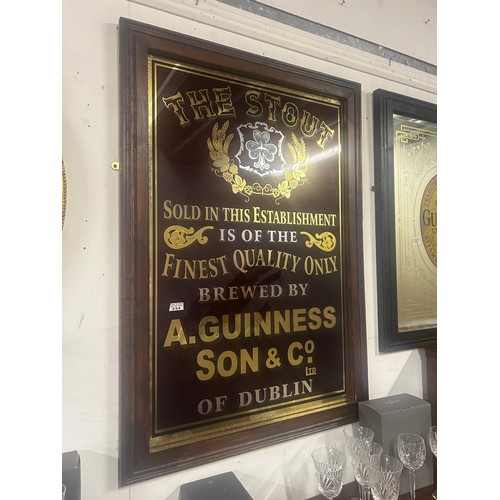 334 - Framed Guinness Stout Dark Background Adv Sign  120HX80W