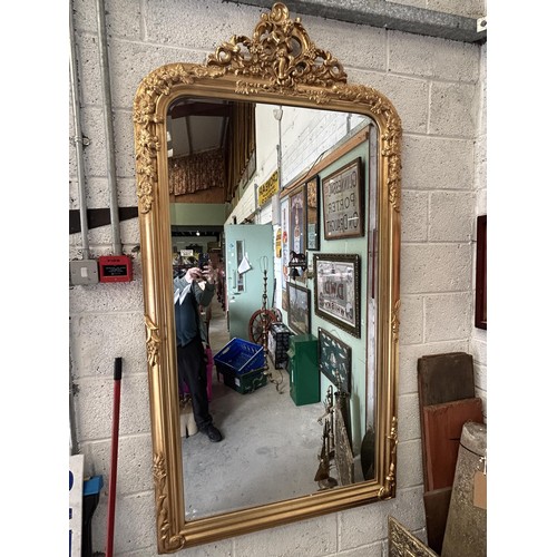 1 - Gilt Framed Carved Mirror 1.75m High x1m wide