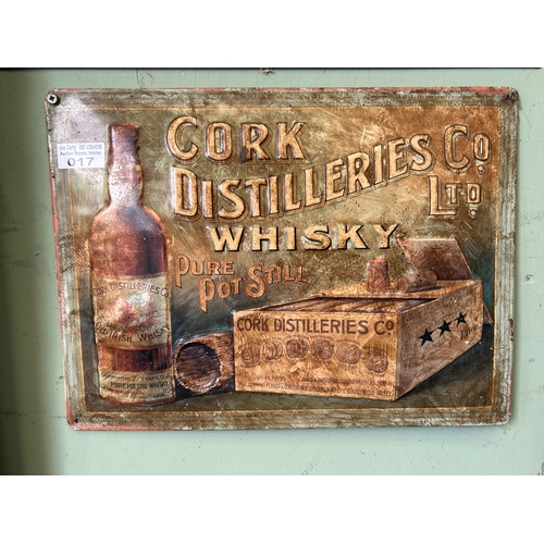 17 - Cork Distillers Tin Adv  Sign