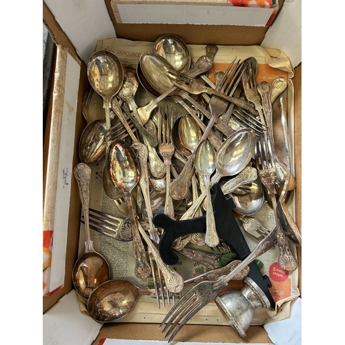 20 - Box of Misc Plated  Cutlery