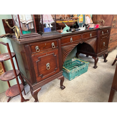 37 - 19th Cent  Mah TrayBack Sideboard with Supports on side