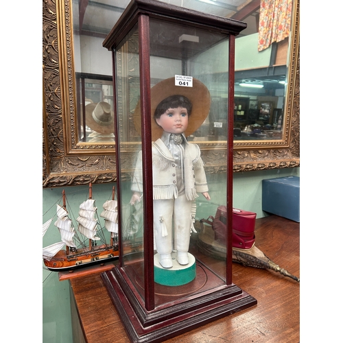 41 - Figure of Boy in Glass Case