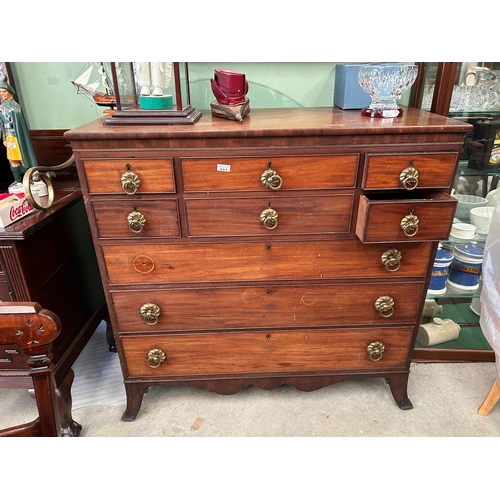 44 - Georgian Mah 6 Over 3 Drawers on Splade Feet