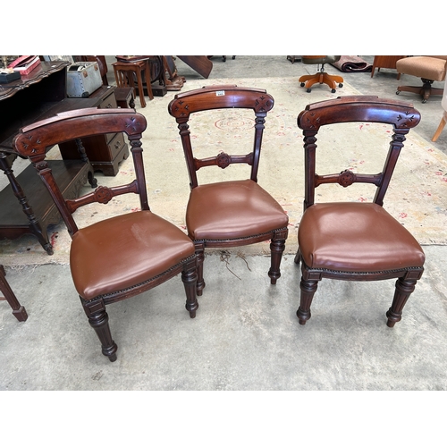 45 - Set of 3 19th Cent Mah Chairs
