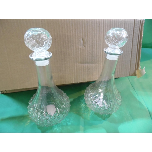 479 - TWO BOXES OF GLASS DECANTERS - AS NEW