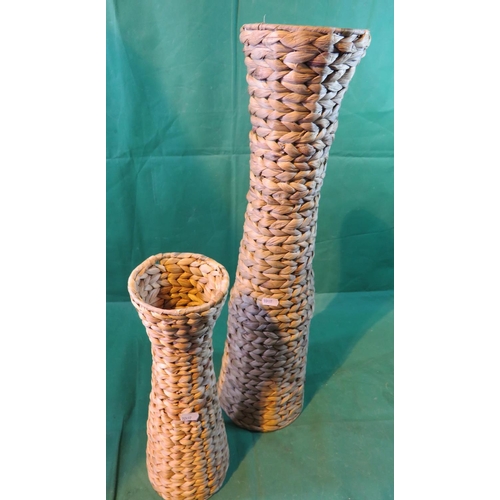 479 - TWO WICKER EEFECT VASES