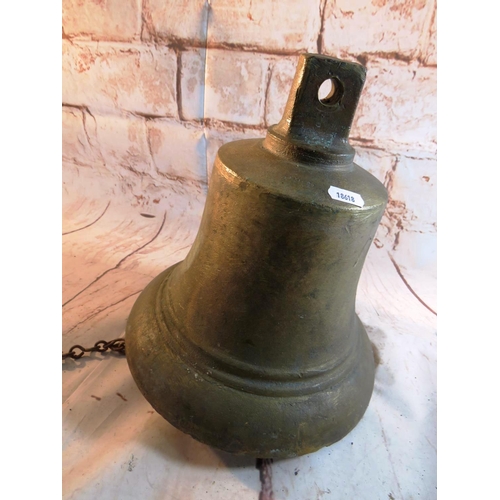 ANTIQUE CAST BRASS FIRE ENGINE BELL WITH CLAPPER