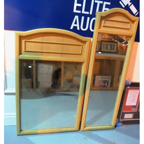 64A - TWO WOOD FRAMED MIRRORS