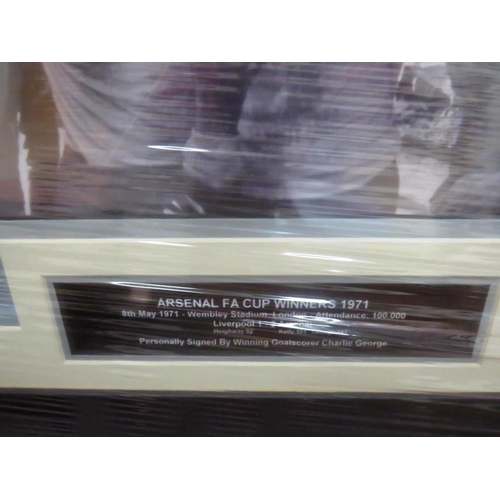 82 - ARSENAL FA CUP WINNERS 1971 PRESENTATION -  SIGNED BY GOALSCORER CHARLIE GEORGE
