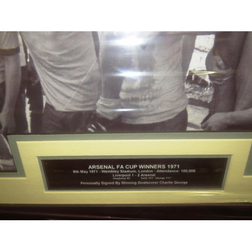 83 - ARSENAL FA CUP WINNERS 1971 PRESENTATION -  SIGNED BY GOALSCORER CHARLIE GEORGE
