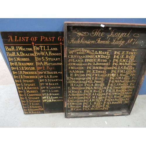 98 - THE LOYAL HUTCHINSON FEMALE LODGE - MEMBERS BOARDS