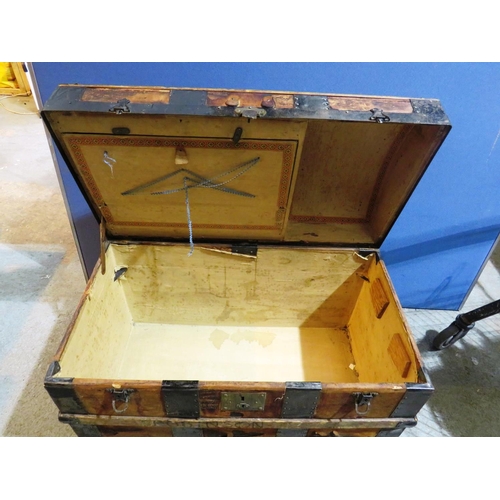 16 - WOODEN CHEST/TRAVEL TRUNK