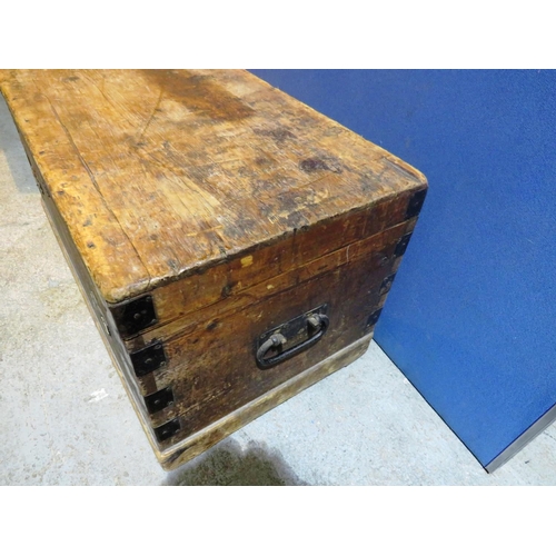 25 - VINTAGE WOODEN STORAGE CHEST