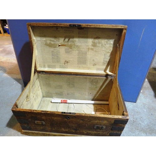 25 - VINTAGE WOODEN STORAGE CHEST