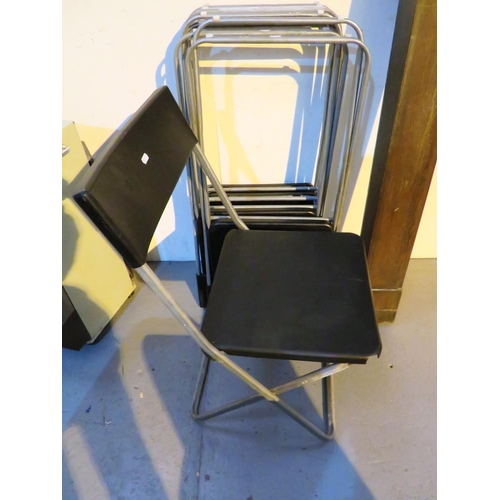 43 - FIVE - BLACK FOLDING CHAIRS