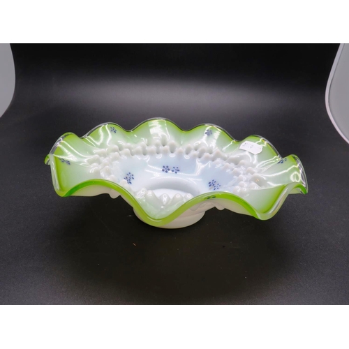 280 - ANTIQUE VASELINE GLASS - OPALESCENT DISH