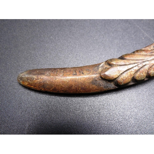 295 - BRONZE AND CAST IRON - DECORATIVE DAGGER -STAMPED ENGLAND