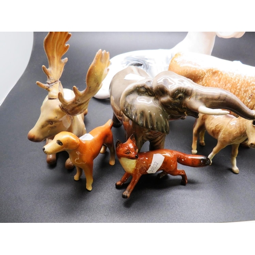 367 - EIGHT - ANIMAL FIGURES INCLUDING BESWICK - REQUIRE ATTENTION