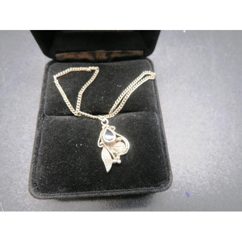 413 - DANISH - GORG JENSEN SILVER PENDANT AND CHAIN