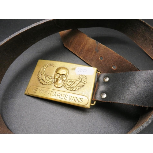 463 - SAS - BRASS BELT BUCKLE AND BELT