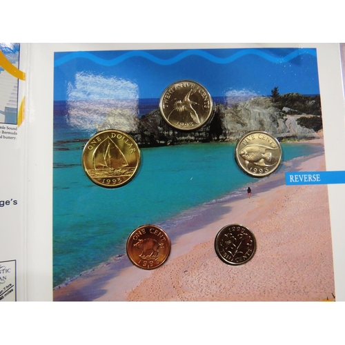 320 - TWO 1983 PROOF  £1 COINS AND 1993 BERMUDA PROOF SET