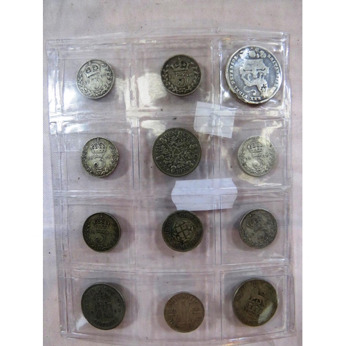 340 - MIXED LOT OF SILVER COINS INCLUDING AN 1826 SHILLING