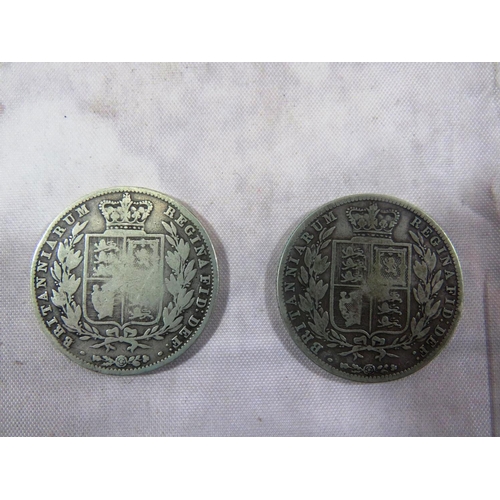 315 - TWO SILVER  1870'S HALF CROWNS