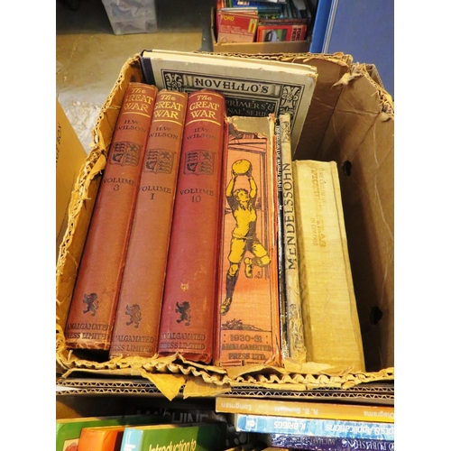 570 - TWO BOXES OF BOOKS INCLUDES THREE GREAT WAR BOOKS